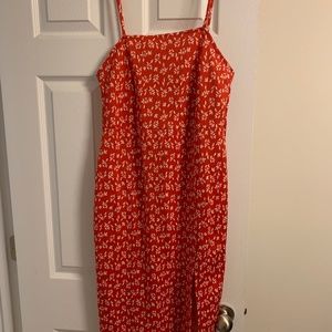 Zara red midi dress large